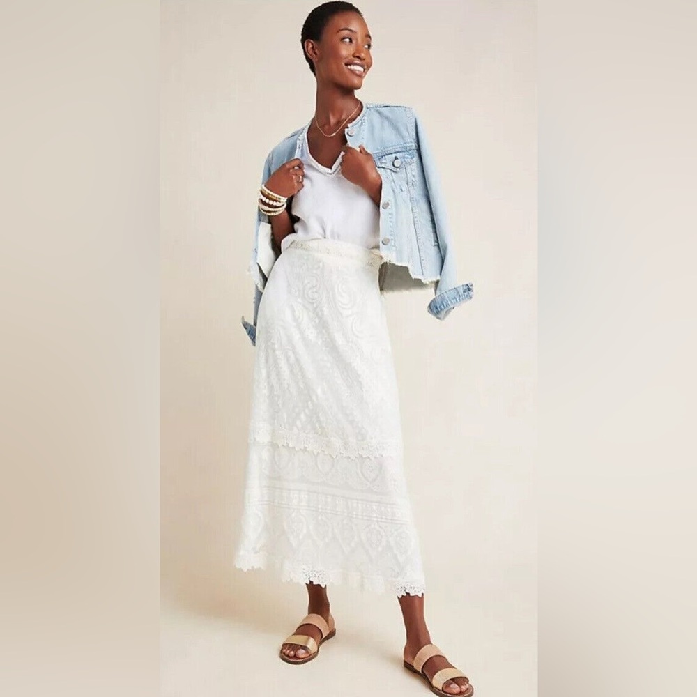 Farm Rio Anthropologi Lace Maxi Skirt